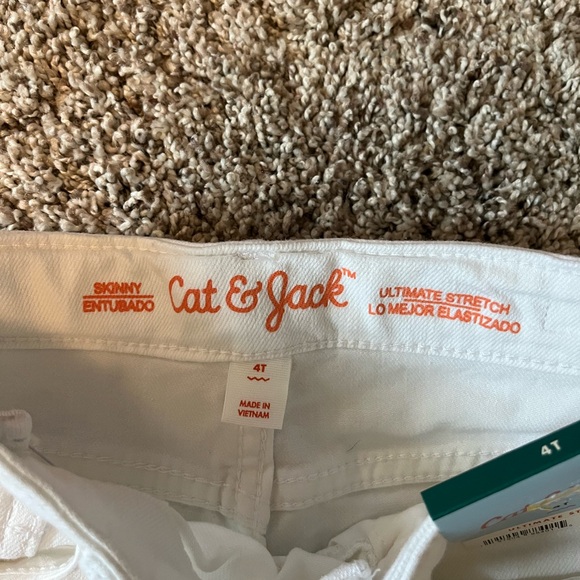 White Toddler Stretch Skinny Jeans Target Cat & Jack - Picture 3 of 4